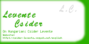 levente csider business card